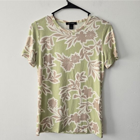 ST. John Collection Floral Print T-shirt NWOT - Picture 1 of 6